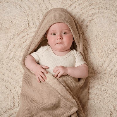 Little Dutch Deka zavinovací pletená Beige