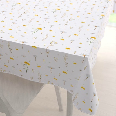 Biante bavlna obdélníkový ubrus Sandra SA-497 Žluté bylinky na bílém 120x160cm