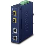 PLANET IP30 Industrial 2-port мрежов медиен конвертор Син (IGT-2205AT)
