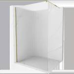 Mexen Kioto Душ стена Walk-in 70 x 200 см, райета 8 мм, златна - 800-070-101-50-09 (800-070-101-50-09)