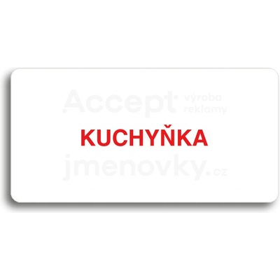 ACCEPT Piktogram KUCHYŇKA - bílá tabulka - barevný tisk bez rámečku