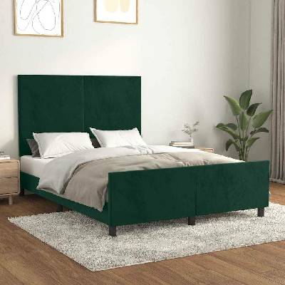 zahrada-XL 3125638 Rám postele bez matrace tmavě zelená samet