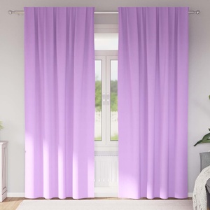 Pure Line Home Плътни завеси в цвят орхидея с комбиниран перделък, 2 бр. , 140 x 245 см