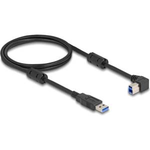 Delock Кабел Delock USB 5 Gbps, мъжки конектор тип А - мъжки конектор тип Б, извит на 90° надясно, 1 м