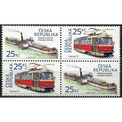 Česká pošta (2015) č. 861-862 ** - Česká republika - Tramvaj T3 + kolesový parník (6)