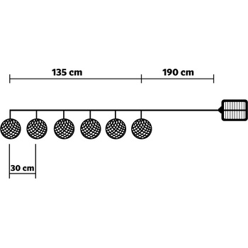 Garden King Solární světelný LED řetěz 6 luceren teplá bílá SL-1013