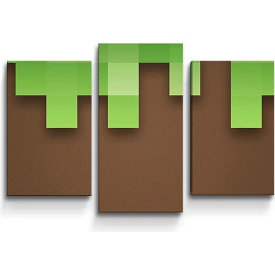 Sablio Obraz - 3-dílný Green Blocks 2 - 75x50 cm