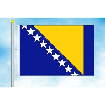 LIBEA, s.r.o. Vlajka Bosny a Hercegoviny Rozměr: 30×45 cm, Uchycení: Karabiny na stožár