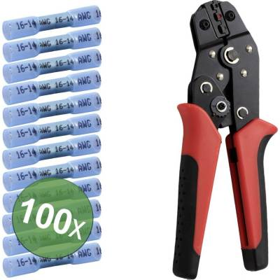 TRU COMPONENTS TC-13448592 krimpovacie spojka so zmršťovacou bužírkou 1.5 mm² 2.5 mm² úplne izolované modrá 100 ks