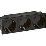 Legrand Контакт шуко ТРОЕН 45° 16A 6 мод. цвят Черен Mosaic /до изчерпване/ - 079373 (079373)