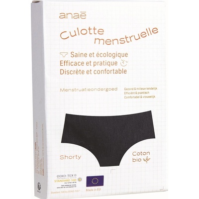 Anaé by Ecodis Menstruační kalhotky Panty na střední menstruaci černé z certifikované biobavlny
