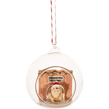 Sass & Belle Коледна ръчно изработена топка от полиресин ø 8 cm Hedgehog Highway - Sass & Belle (QKXM067)