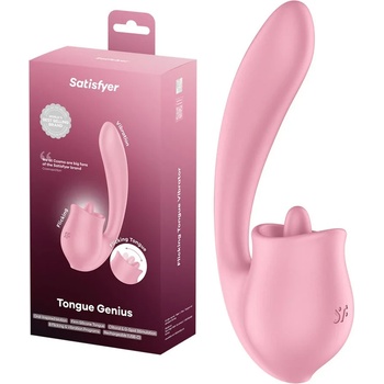 G-SPOT вибратор с облизващ клитор стимулатор, 18, 4см. - Tongue Genius (SATISFY550)