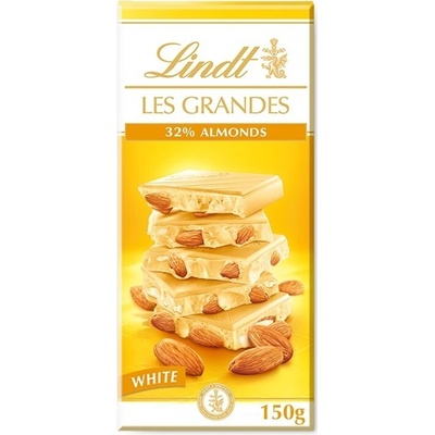Lindt Les Grandes biela čokoláda s mandľami 150 g