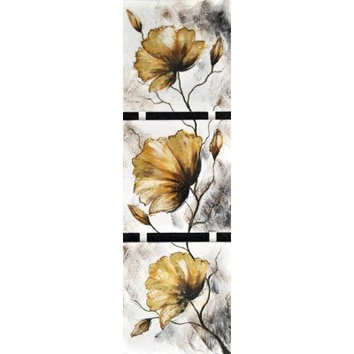 Obraz na plátně Hnědé květy 33 x 105 cm