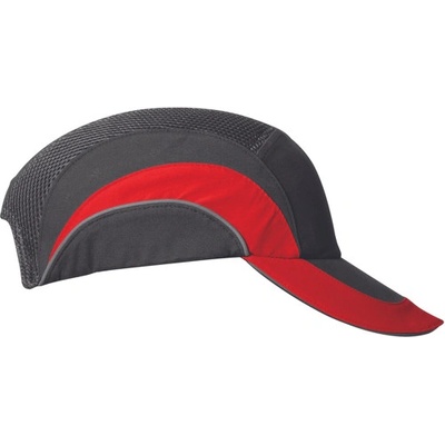 Bezpečnostná s plastovou výstuhou Hardcap A1+ šilt 7cm sivá/červená sivá/červená