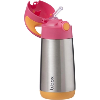 b.box Termoska na nápoj so slamkou ružová 350 ml