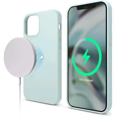 elago MagSafe Soft Silicone Case - силиконов (TPU) калъф с вграден магнитен конектор (MagSafe) за iPhone 12 Pro Max (зелен)