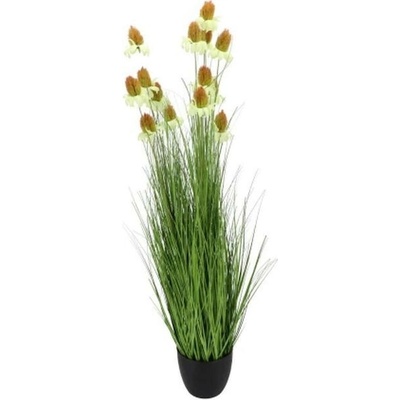 Dekorativní okrasná tráva s květy Cosmos v květináči – 120 cm - J-Line by Jolipa