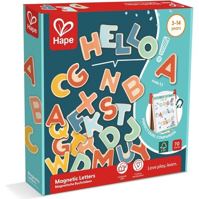 Hape Игрален комплект Hape - Магнитни букви, 70 броя (H2003)