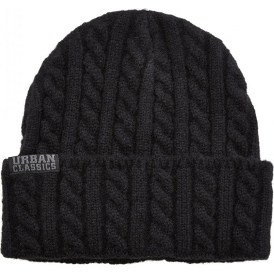 Urban Classics Zimná čiapka Cable Knit Beanie Black