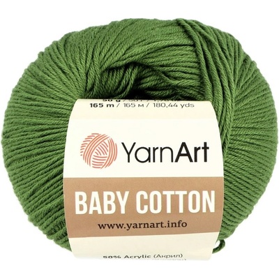 YarnArt Baby Cotton 441 olivová zelená