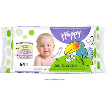 Bella Happy Baby čistiace utierky Hodváb a Bavlna 64 ks