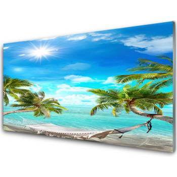 Obraz plexi Tropické palmy hamaka pláž 100x50 cm