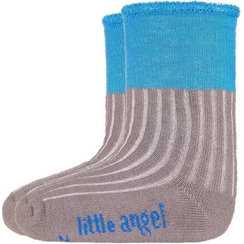 Little Angel Ponožky froté Outlast Tm. šedá/modrá