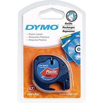 Páska Dymo 12mm 59424, LetraTag červená plastová