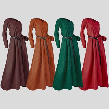 Marshal Historical Dámske stredoveké šaty ľahké farbené, 11. - 15. storočia
