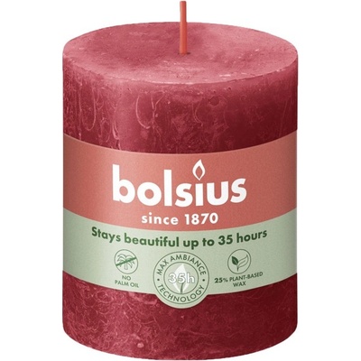 Bolsius Rustic Shine Delicate Red 68x80mm