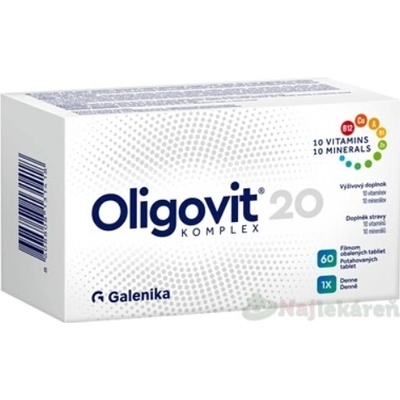 Galenika Oligovit 20 Komplex 10 vitamínov a 10 minerálov 60 ks