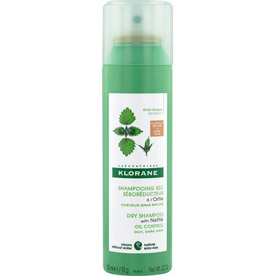 Klorane Nettle Оцветен сух шампоан за тъмна коса, 150 ml