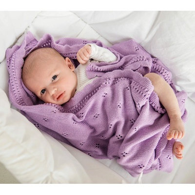 Lullalove Ažurková přikrývka DAISY Levandule