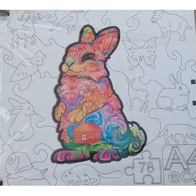 Заек дървен пъзел 78 части