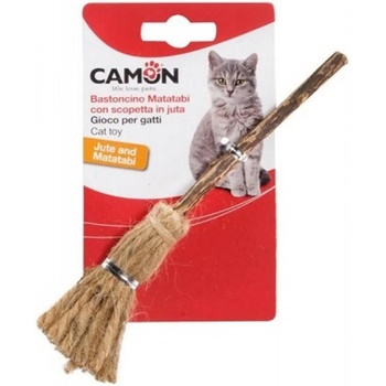 Camon Matatabi stick with jute broom - натурална играчка за котки метла 17 см