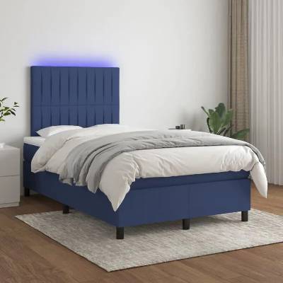 vidaXL 3135021 Boxspring postel s matrací a LED textil / barva Modrá