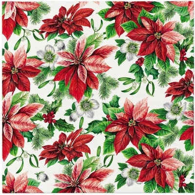 Paw Airlaid obrúsky Glory Poinsettia 50ks 40x40cm