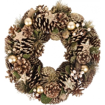 MagicHome Veniec Vianoce prírodný bronzový 34 cm