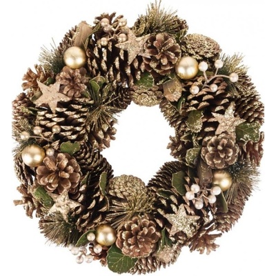 MagicHome Veniec Vianoce prírodný bronzový 34 cm