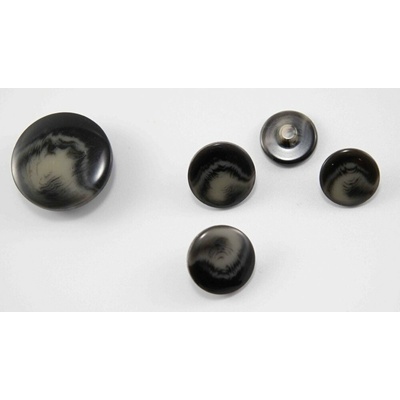 Gombík so spodným prišitím - šedý melír - priemer 1,7 cm