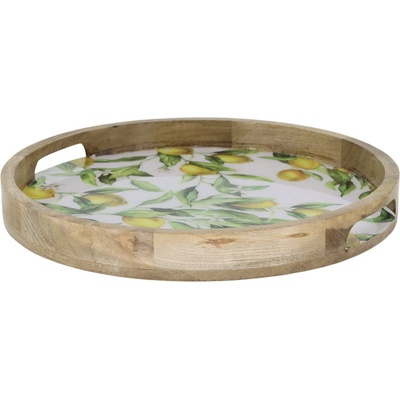 Chic Antique Drevený podnos Tours Lemons Ø 35 cm