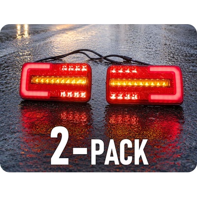 KAMAR Kombinované zadné LED svetlo s dynamickou smerovkou 12/24V, 4 funkcie/2-PACK! [L2301]