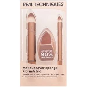 Real Techniques Makeupsaver Sponge + Brush Trio комплект четки