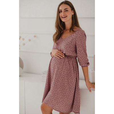 Tehotenské šaty na dojčenie Lovely Dresss Lilac with dots