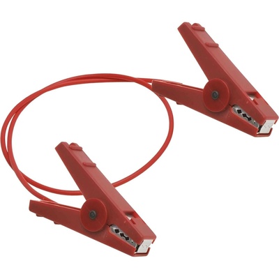 Propojovací červený kabel se 2 robustními krokosvorkami pro ohradníkové pásky, délka 100 cm