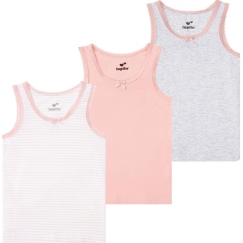 Lupilu dívčí košilka s BIO bavlnou, 3 kusy růžová/šedá/bílá