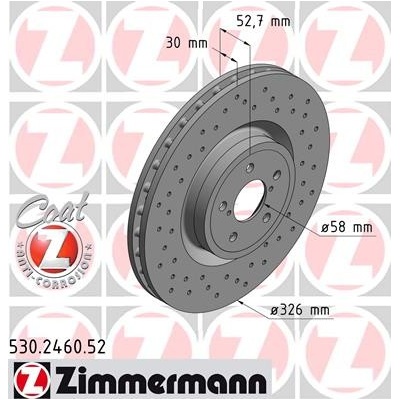 ZIMMERMANN Brzdový kotúč 530246052