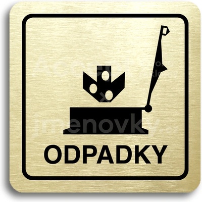 ACCEPT Piktogram odpadky - zlatá tabulka - černý tisk